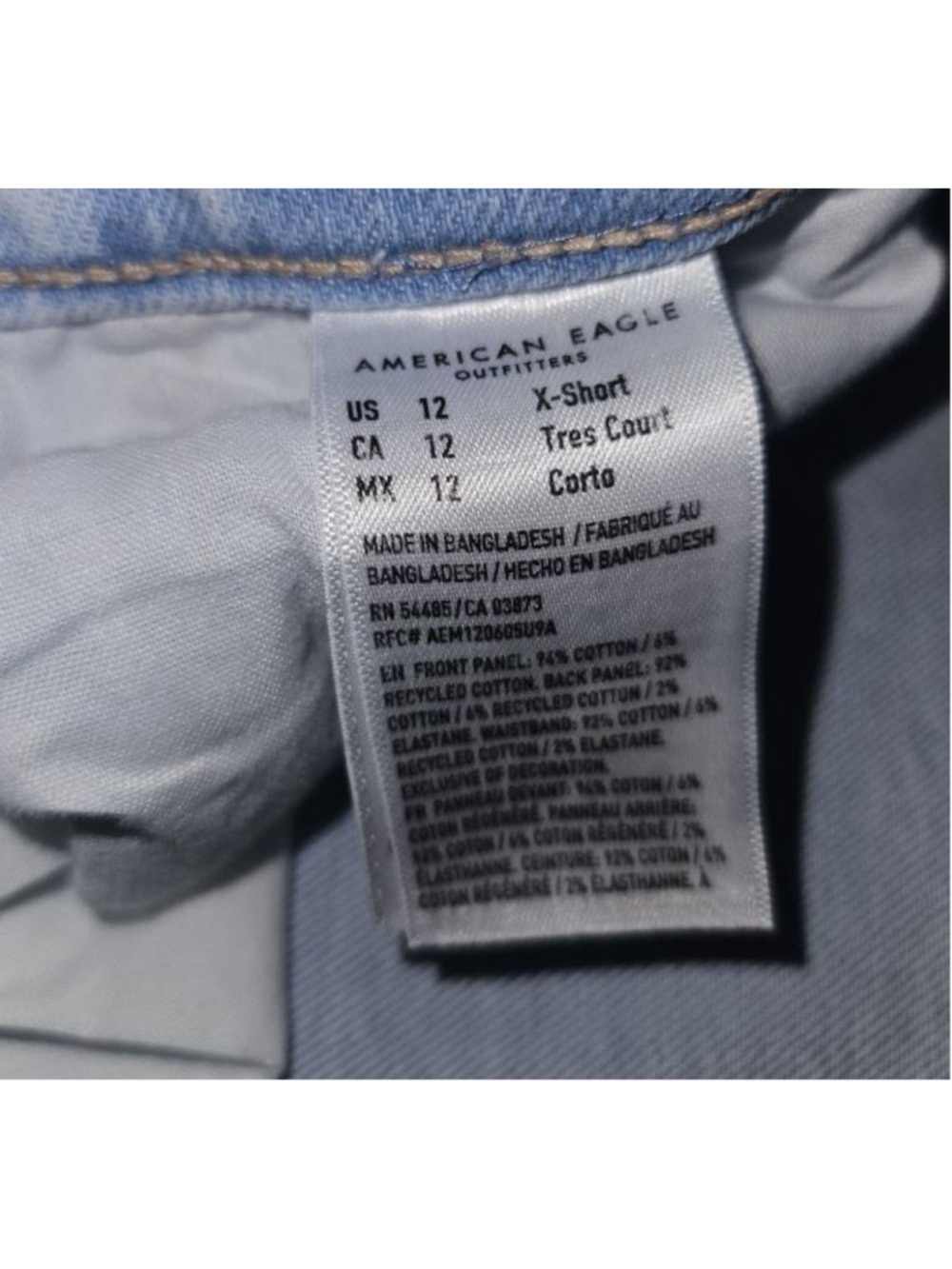 AE Strigid Curvy Super High-Waisted Baggy Straight Jean Size 12 X-Short - Picture 7 of 7